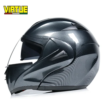 Aukštos Kokybės kasko capacetes motociklo šalmas, Dvigubas Skydelis Modulinės Apversti Aukštyn motokroso šalmas DOT patvirtintas
