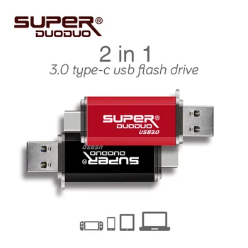Aukštos Kokybės Tipas-C flash drive 32GB pendrive 16 gb atminties usb stick 32gb pen drive 64gb 128 gb metalinė usb flash drive key usb 3.0