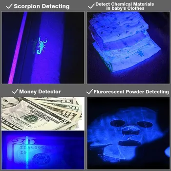 Aukštos kokybės UV Žibintuvėlis 100LED 51LED 21LED UV 395-400nm LED žibintuvėlis žibintų Detektorius, skirtas Šunų Šlapimo Naminių gyvūnų Dėmes ir Lova Klaida