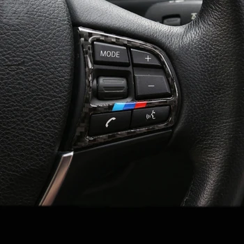 Automobilių Interjero Aksesuarų Anglies Pluošto Vairas mygtukai rėmo Dangtis lipdukas BMW 1 2 3 4 serijos 3GT F20 F22 F30 F32 F34