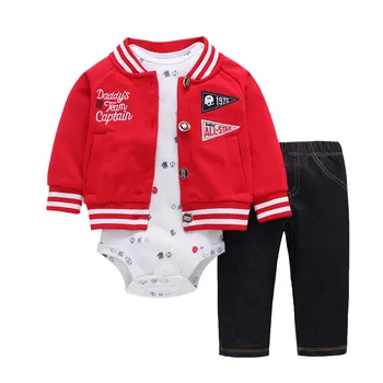 Baby girl berniuko drabužius ilgomis rankovėmis o-kaklo laišką kailis+bodysuit+ziajać mados naujagimio rinkinys 2019 m. pavasarį, rudenį kūdikių komplektus medvilnės
