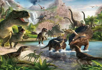 Backdrops už Juros periodo Parkas Pasaulio Gimtadienio Nuotraukas Dinozaurų Džiunglių Fotografijos Fonas Foto Fone W-818