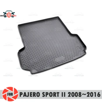 Bagažo skyriaus kilimėlis Mitsubishi Pajero Sport II 2008~2016 bagažo skyriaus grindų kilimėlių slydimo poliuretano purvo apsaugos, vidaus reikalų kamieno automobilių stilius