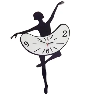 Ballerina Šokių Mergina Akrilinis Dekoratyvinis Ne-Tiksi Kvarco Sieninis Laikrodis Namų Gyvenamasis Kambarys Miegamasis