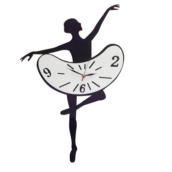 Ballerina Šokių Mergina Akrilinis Dekoratyvinis Ne-Tiksi Kvarco Sieninis Laikrodis Namų Gyvenamasis Kambarys Miegamasis