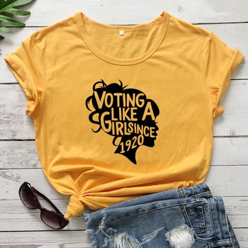 Balsavimo Kaip Mergaitė Nuo 1920 T-shirt Juokinga Pakeitimas 100 Metų Jubiliejų, Dovanų Marškinėlius Madinga Moterų Balsuoti Feminizmas Lygybės Viršūnės