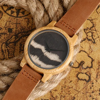 Baltoji ryšys Banga Bambuko Medienos Žiūrėti Vyrų Kūrybinio Pobūdžio Šviesos Laikrodis natūralios Odos Bangle reloj madera hombre 2020 Dovanos