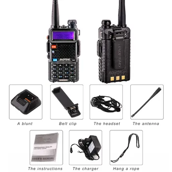Baofeng UV-5R Medžioklės 10km Mini Kumpio ir CB Radijo Ilgo Nuotolio Walkie Talkie Profesionalų Interphones Baofeng Wakie HF Transiveris