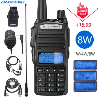 Baofeng UV-82 plus 5w 8w Nešiojamų Radijo Walkie Talkie UV82 dvi TR dviejų dažnių VHF/UHF 136-174/400-480MHz Dviejų krypčių CB ir Ham Radio