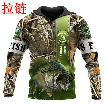 Bass Fishing 3D Visi Per Atspausdintas Vyrų Hoodie Harajuku Streetwear rudenį hoodies Palaidinukė Unisex Atsitiktinis striukė sportiniai Kostiumai KJ0109