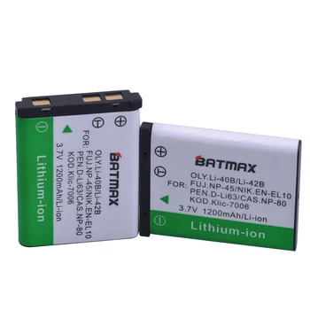 Batmax 4Pcs LI-40B LI 40B LI-42B Akumuliatorius + LCD USB Kroviklis skirtas Olympus FUJIFILM, fuji NP-45 NP 45 NP45 NP 45A 45B 45S EN-EL10