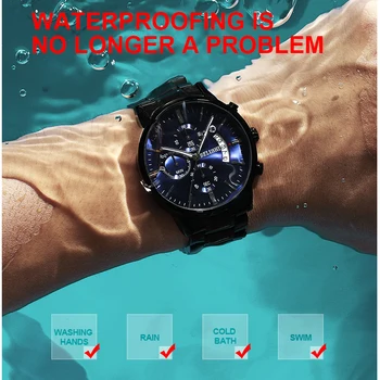 BELUSHI Vyrai Laikrodžiai Full Steel Chronografas atsparumas Vandeniui Sporto Kvarco Žiūrėti Vyrų Top Brand Prabangūs Laikrodžiai Relogio Masculino