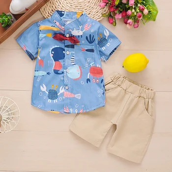 Berniukų drabužiai rinkiniai vasaros vaikų drabužių bamblys kūdikių mados medvilnės marškinėliai+šortai 2vnt komplektus berniukas, vaikams, sportinius kostiumus ir kostiumus bėgiojimui komplektai