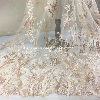 Blizgučiai Siuvinėjimas prancūzijos Ju Nėrinių Audinio 3D gėlių Tiulio Nėrinių Afrikos Nėrinių Audinys, vestuvių Nigerijos Šalis suknelė