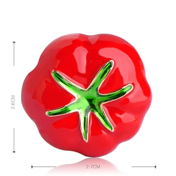 Blucome Ryškus Daržovių Sagė Emalio Raudonųjų Pomidorų Sagės Augalų Corsage Klipai Kostiumas Skara Suknelė Moterims Lady Papuošalai Smeigtukai
