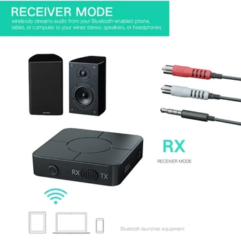 Bluetooth 5.0 Imtuvas Siųstuvas 3.5 mm AUX Lizdas RCA, USB Dongle Stereo Belaidžio ryšio Adapteris su Mic TV PCCar Garsiakalbiai