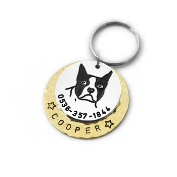 Bostono Terjeras Šuo Žymeklį Graviruotas Asmeninį Pet ID Tegus Užsakymą Šunų Mylėtojas Dovanų Naują Šuniuką Dovanų