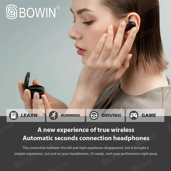 BOWIN Mikrofonas žaidimas A6S TWS triukšmo mažinimas, 3D Garso vandeniui Belaidžio 5.0 