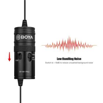 BOYA Lavalier Microphone BY-M1 Clip-on Kondensatoriaus Mikrofonas, Laidinis 3.5 mm Studio Išmanųjį telefoną Vlog DSLR Vaizdo Garso 5.0