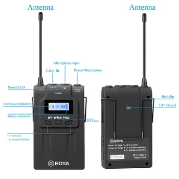 BOYA TX8 Pro Belaidžio Siųstuvo Mikrofono Rinkinį Skaitmeninį Bodypack 100m UHF Sistema Lavalier Mic už RX8 Pro SP-RX8 Pro Imtuvas