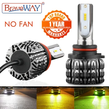 BraveWay Ventiliatoriaus 10000LM 12V LED Lemputės, Automobilių, Motociklų H4, H1 H3 H7 H8, H11 HB3 HB4 9006 H27 Rūko Žibintai H3 LED Žibintų Auto