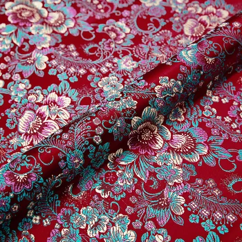 Brokatas šilko audinys gėlių medžiaga iš nailono audiniai, siuvimo medžiagos suknelė tekstilės