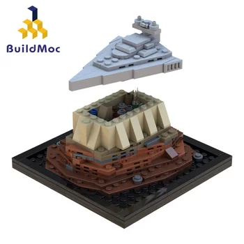 Buildmoc 18916 StarW Destroyer Kruizinis Laivas Star Mini Imperija Per Jedha Miesto Statybos Blokus Žaislai Modelis Kalėdų Dovana