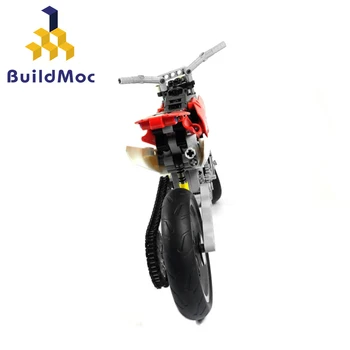 BuildMoc Super Moto Nuoma Technicle Kryžiaus Blokai Motociklo Modelį Švietimo Plytų Švietimo Vaikai Kūrybos Plytos
