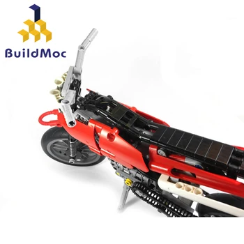 BuildMoc Super Moto Nuoma Technicle Kryžiaus Blokai Motociklo Modelį Švietimo Plytų Švietimo Vaikai Kūrybos Plytos