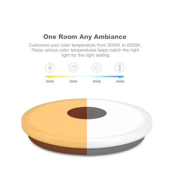 Bunpeon Smart LED Lubų Šviesos 48W 60W Taikymo Nuotolinio Mobiliojo Kontrolės RGB Tamsos Spalvos Virtuvės Kambarį lubų lempa