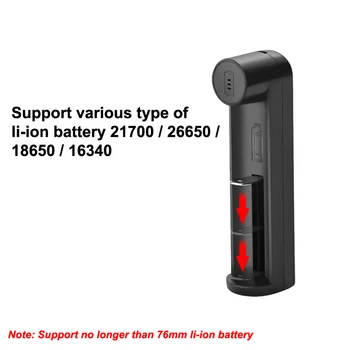 C1 Universalus Nešiojamas USB Li-ion Baterija Įkroviklis - Juoda (1 pc)