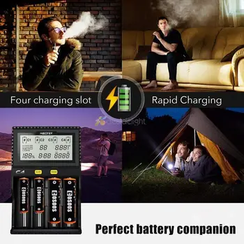 C4 Miboxer Baterijos Kroviklis Smart 4 LCD laiko Tarpsnių 10340 10440 AA AAA 14500 18650 26650 Baterijos Kroviklis Universalus Įkroviklis