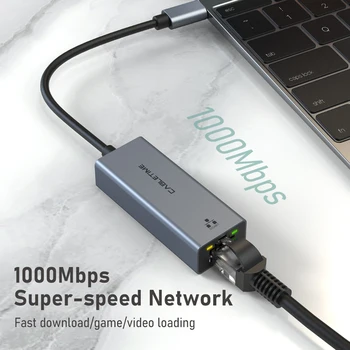 CABLETIME USB Ethernet Adapter Type C iki 1000Mbps LAN, skirta Macbook, iPad Pro USB C Prietaisų Tinklo plokštė N405