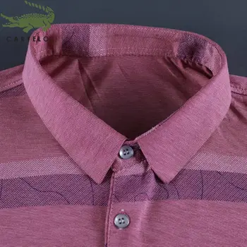 CARTELO vyriški drabužiai, vyriški vasaros naują atsitiktinis verslo dryžuotas atvartas vyriški trumparankoviai polo marškinėliai