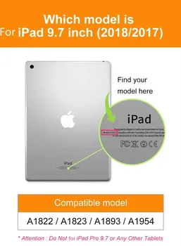 Case for iPad 9.7 colių 2017 2018 Išleidimo Modelio A1822 A1823 A1893 PU odos Smart Cover Atveju Magnetas pabusti miego maišelis maišelis