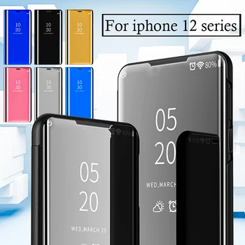 Case for iphone 12 pro max telefono dangtelį iphone12 mini 5g 2020 12pro 12case iphone12case apversti smart veidrodis Stovi prabangūs bamperis