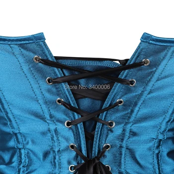 Caudatus derliaus korsetas viršūnes moterų plius dydis vestuvių nuotakos bustier korsetas lingerie sexy corselet overbust shapewear mėlyna