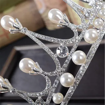 CC Papuošalai vainikėliai rožančiai už nuotaka krištolo karoliukai, perlų vestuvių plaukų aksesuarų, smulkūs juvelyriniai dirbiniai karalienė bijoux vainikėliai šalies HG820