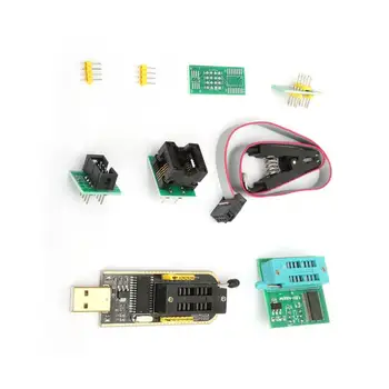 CH341A USB Programuotojas + SOP8 Test Clip + 1.8 V Adapteris + SOP8 į DIP8 Konverteris Modulis CH341A 24 25 Serija Programuotojas