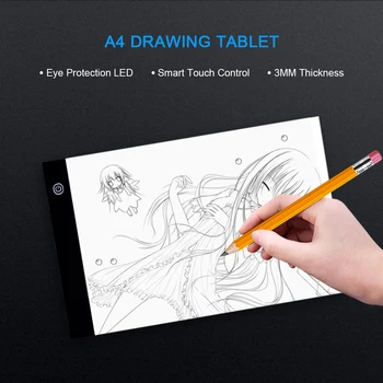 CHIPAL Skaitmeninis Tabletės A4 LED Grafikos Menininkas Plonas Meno Trafareto Braižymo Lentos šviesdėžės Sekimo Lentelė Tapybos a4 led šviesos padas