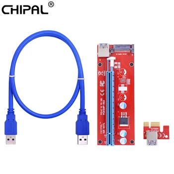 CHIPAL VER007S 60CM PCI-E Riser Card PCI Express 1X PCIE į 16X Adapteris USB 3.0 Kabelis SATA Maitinimo Miner Bitcoin Mining