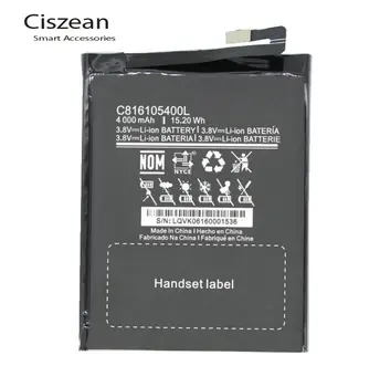 Ciszean 1x 3.8 V 4000 mAh Pakaitinis C816105400L Baterija BLU Energijos X E010Q Batterie Bateria Baterij mobiliojo Telefono Baterijų