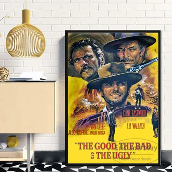 Clint Eastwood A Fistful Dolerių Klasikinio Filmo Plakatas Sienos Paveikslų, Plakatų ir grafikos Paveikslai Tapyba už Kambarį, Namų Dekoro
