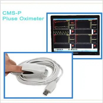 CMS-P PC Pagrįstos USB Sąsaja Sveikatos Medicininio Deguonies Soties Bandymo SpO2 jutiklis Pulse Oximeter Stebėti Oximetro de Pulso Oximetry