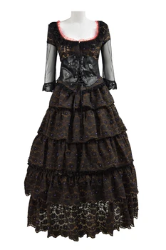 Cosdaddy Mrs Lovett Cosplay Kostiumų Moterys Šalis Black Lace Dress Helovinas Šalis Parodyti Demonas Kirpėjas Laivyno Street