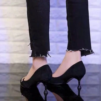 Cresfimix moterų mados saldus slydimo ant juodo stiletto kulniukai ponios atsitiktinis komfortą vasaros biuro aukšto kulno batai zapatos a5969
