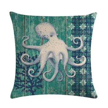 CUSCOV jūrų gyvenimą, koralų, jūrų žvaigždė hipokampo serijos lino sofos pagalvę namų vestuvių dekoravimas patalynė užvalkalas pillowcover