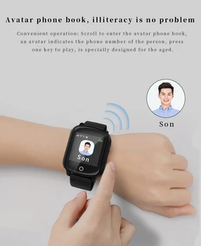 D200 Wifi GPS Tracker Ieškiklis Smart Žiūrėti Vyresnio amžiaus Moterų, Vyrų Smartwatch su SOS Skambučio Širdies ritmas, Kraujo Spaudimas pk D100