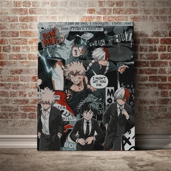Deku ir todoroki Bakugo estetinės anime, Medinis Rėmas, drobės Įrėminti tapybos dekoro sienos menas nuotraukas apdailos spaudinių plakatas
