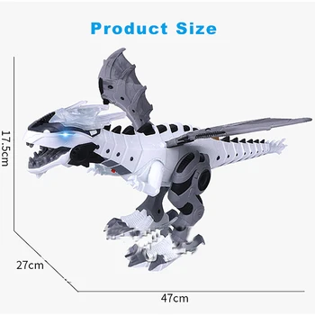 Didelis Purškimo Mechaninė Dinozaurai Su Sparno Animacinių filmų Elektroninių Pėsčiomis Gyvūnų Modelio Robotas Pterosaurs Žaislai-Geriausia Dovana vaikams